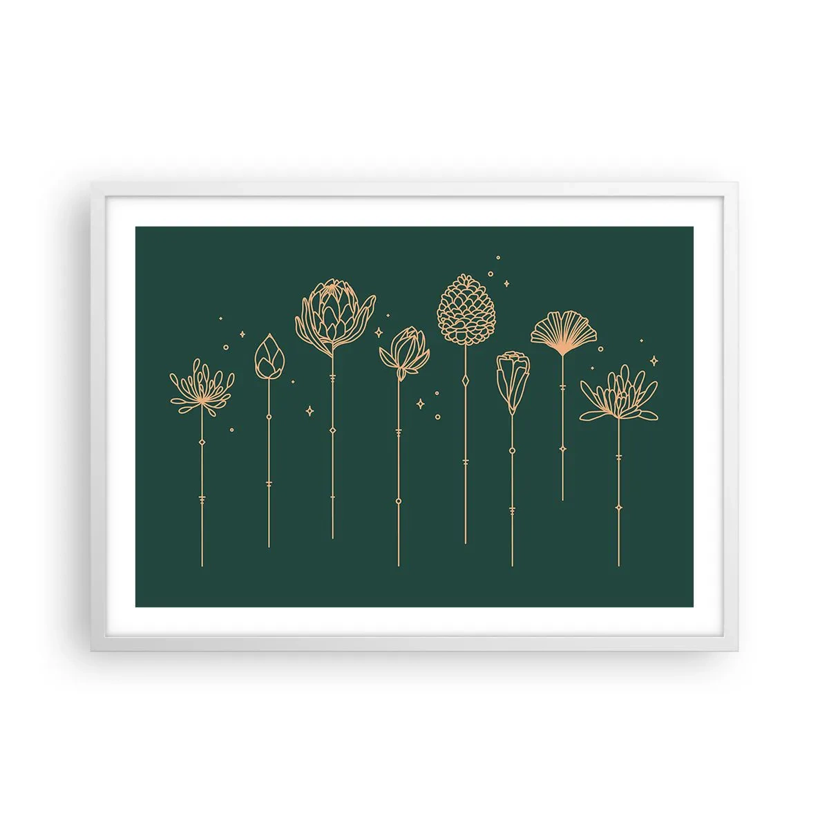 Affiche dans un cadre blanc - Poster - La famille Plante - 70x50 cm