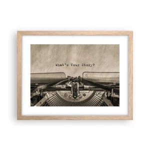 Affiche dans un chêne clair - Poster - Réponds-moi - 40x30 cm