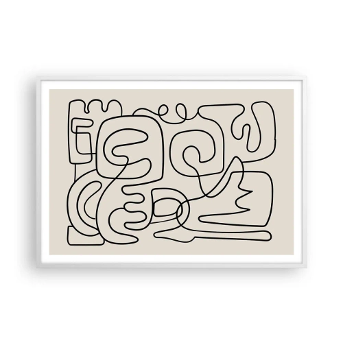 Affiche dans un cadre blanc - Poster - Suivez les indices - 100x70 cm