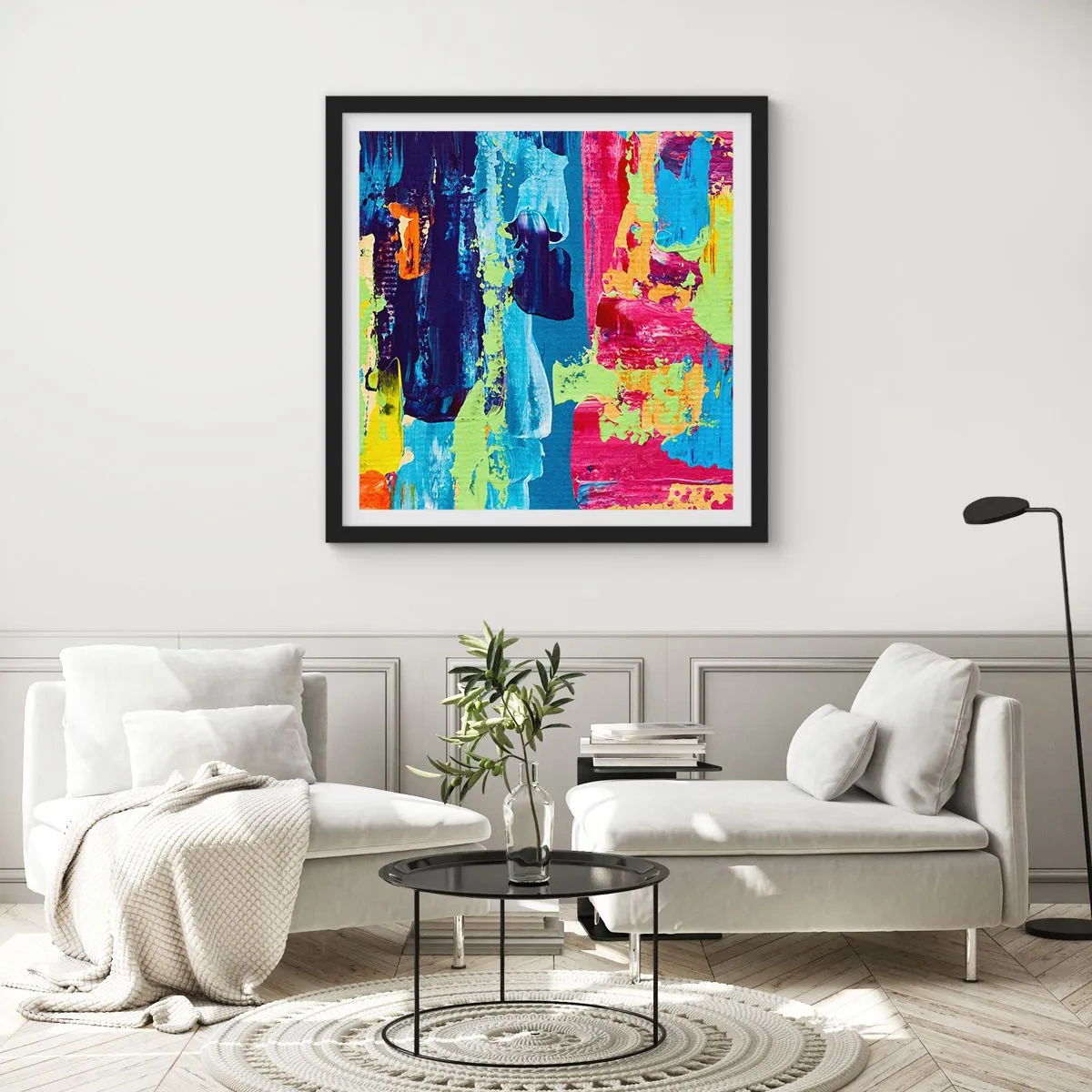 Affiche dans un cadre noir - Poster - La vie est belle! - 30x30 cm