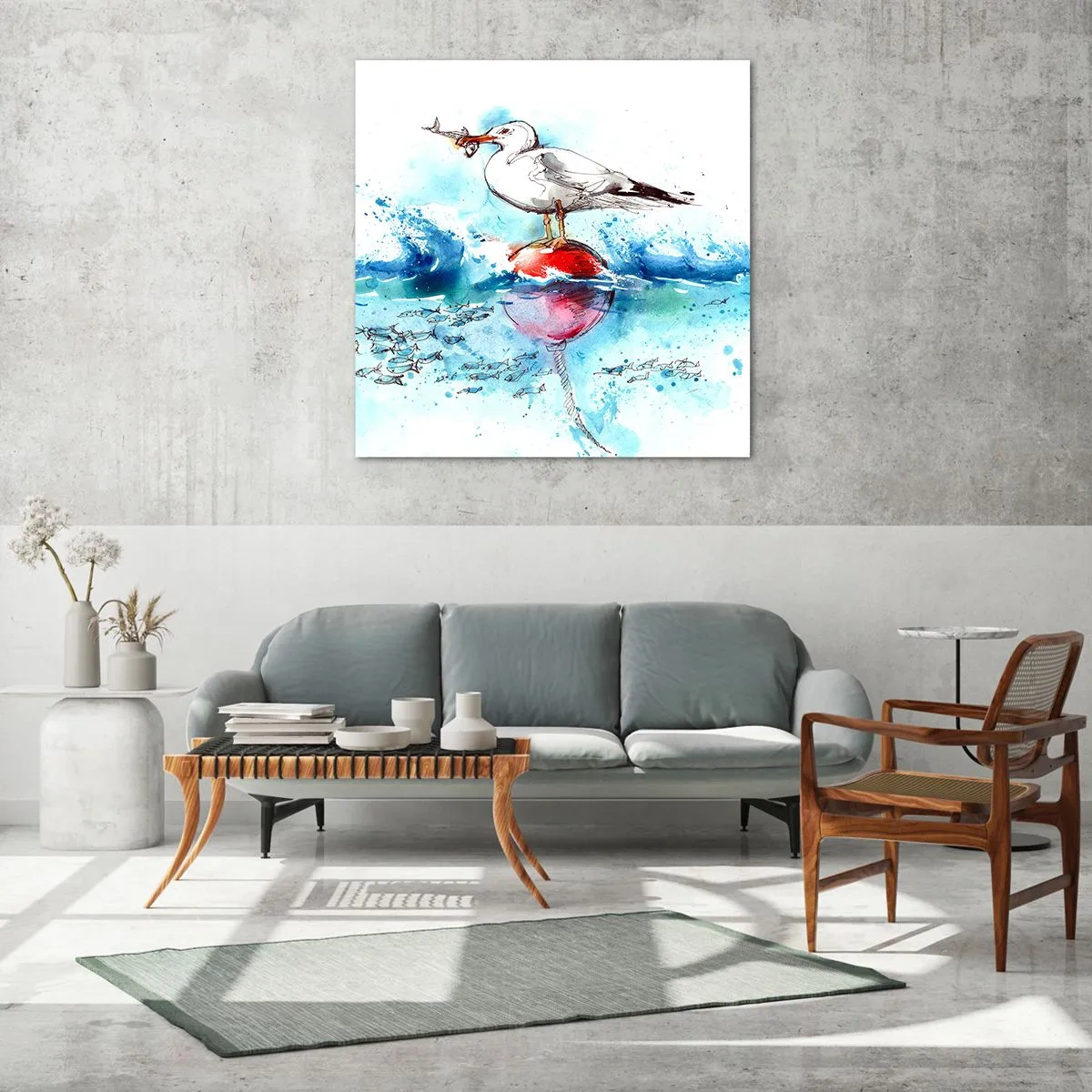 Impression sur verre - Image sur verre - Prise réussie - 50x50 cm