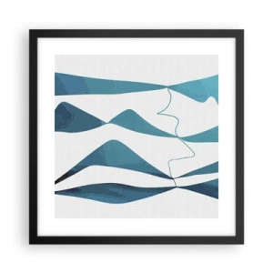 Affiche dans un cadre noir - Poster - Abstraction : composé turquoise - 40x40 cm