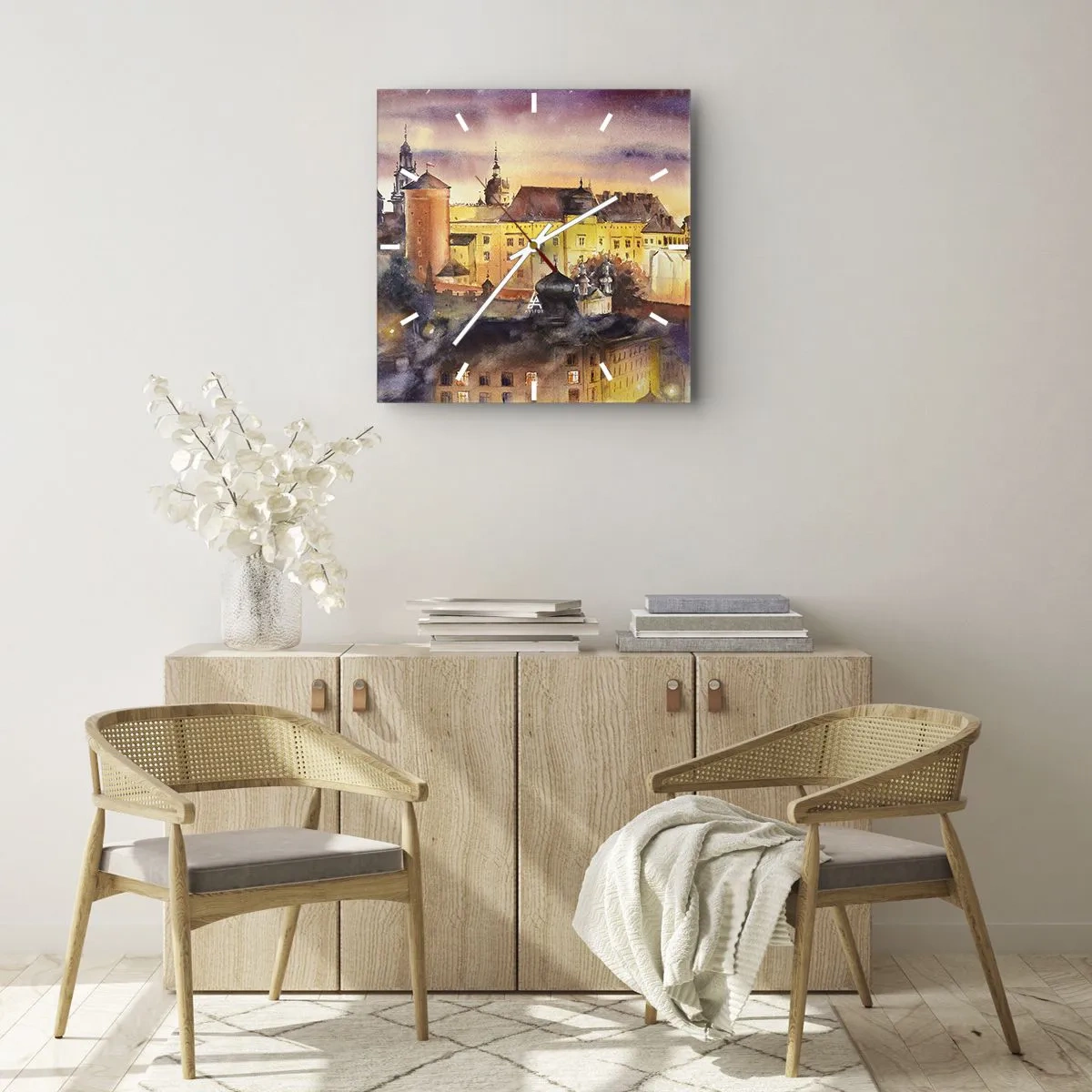 Horloge murale - Pendule murale - Histoire et conte de fées - 30x30 cm