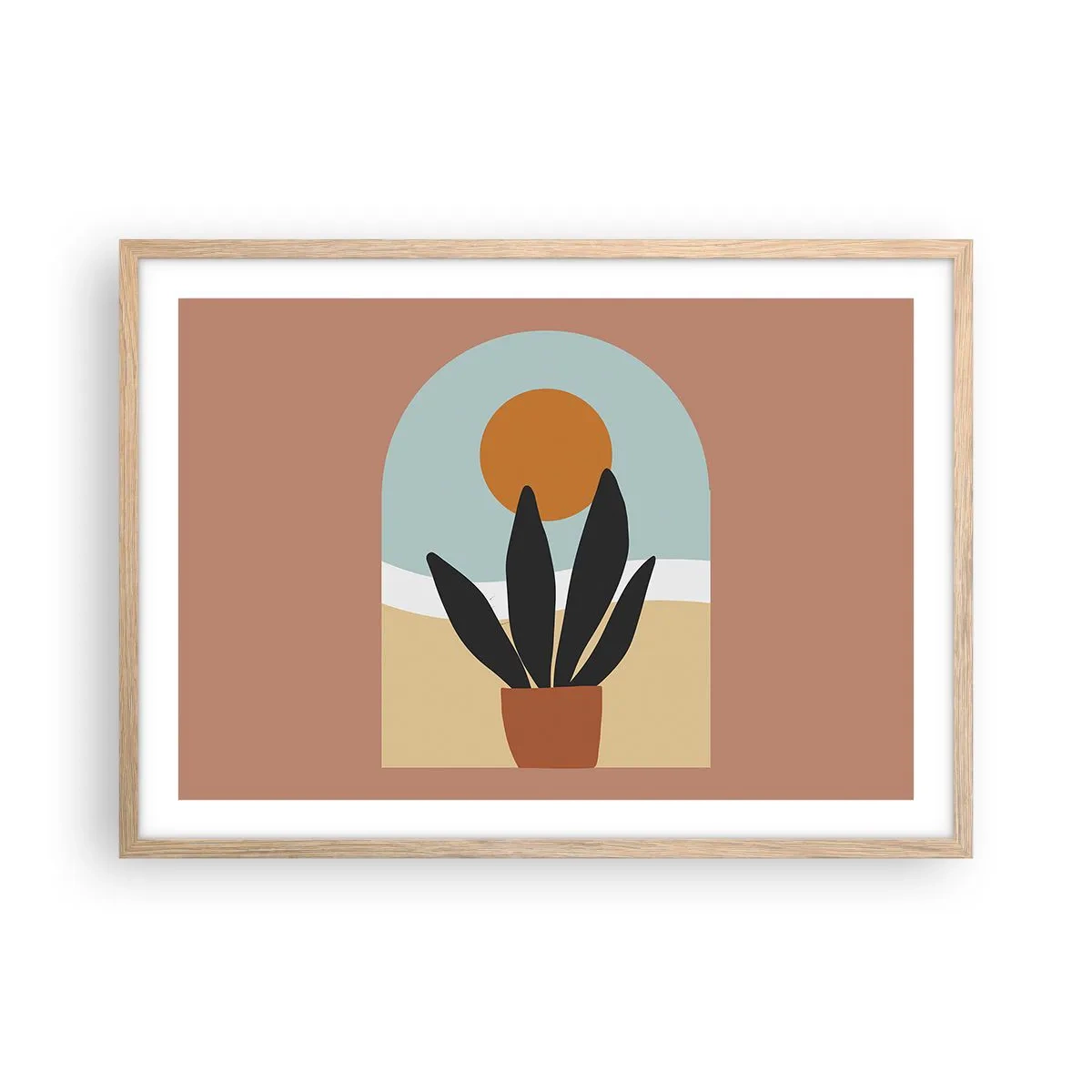 Affiche dans un chêne clair - Poster - Petits bonheurs - 70x50 cm