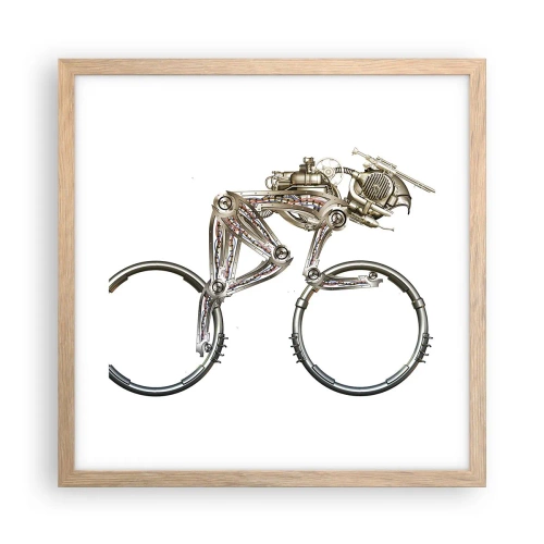 Affiche dans un chêne clair - Poster - Machine exceptionnelle - 40x40 cm