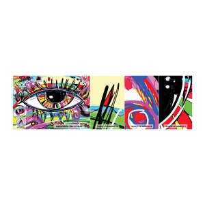 Échantillon de Papier Peint Autocollant Deluxe Sticker - Oeil coloré - âme colorée - Abstraction, Œil, Graphique - 100x30 cm