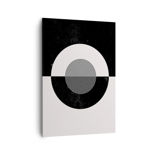 Impression sur toile - Image sur toile - Motif graphique contrasté noir et blanc - 70x100cm - Harmonie de noir et blanc - Décoration murale moderne pour le salon et la chambre ARTTOR