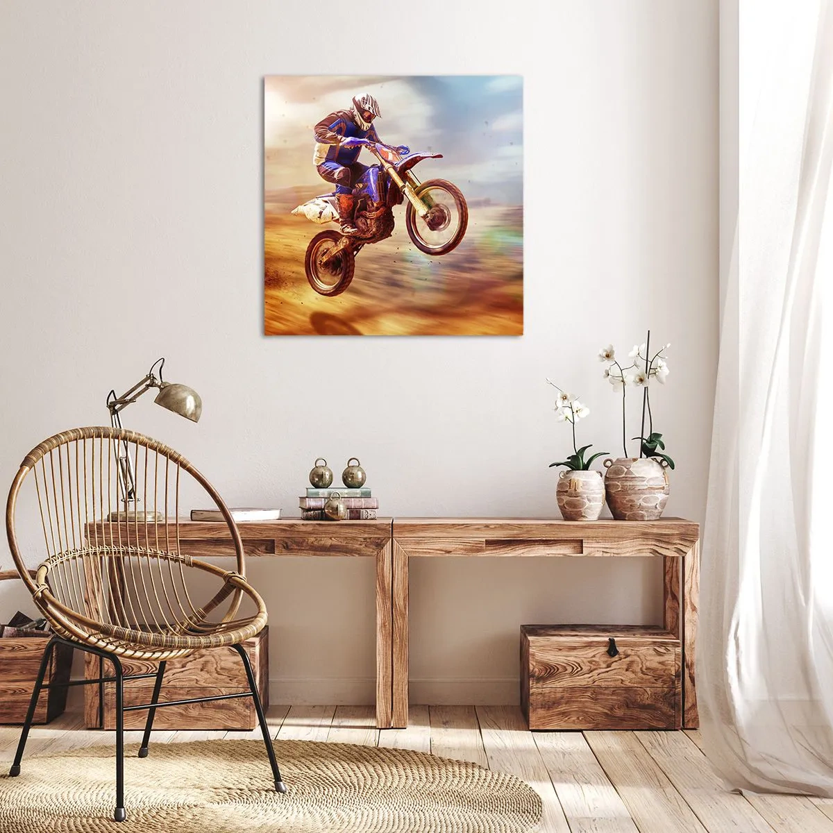 Impression sur toile - Image sur toile - Vertiges à moto - 30x30 cm