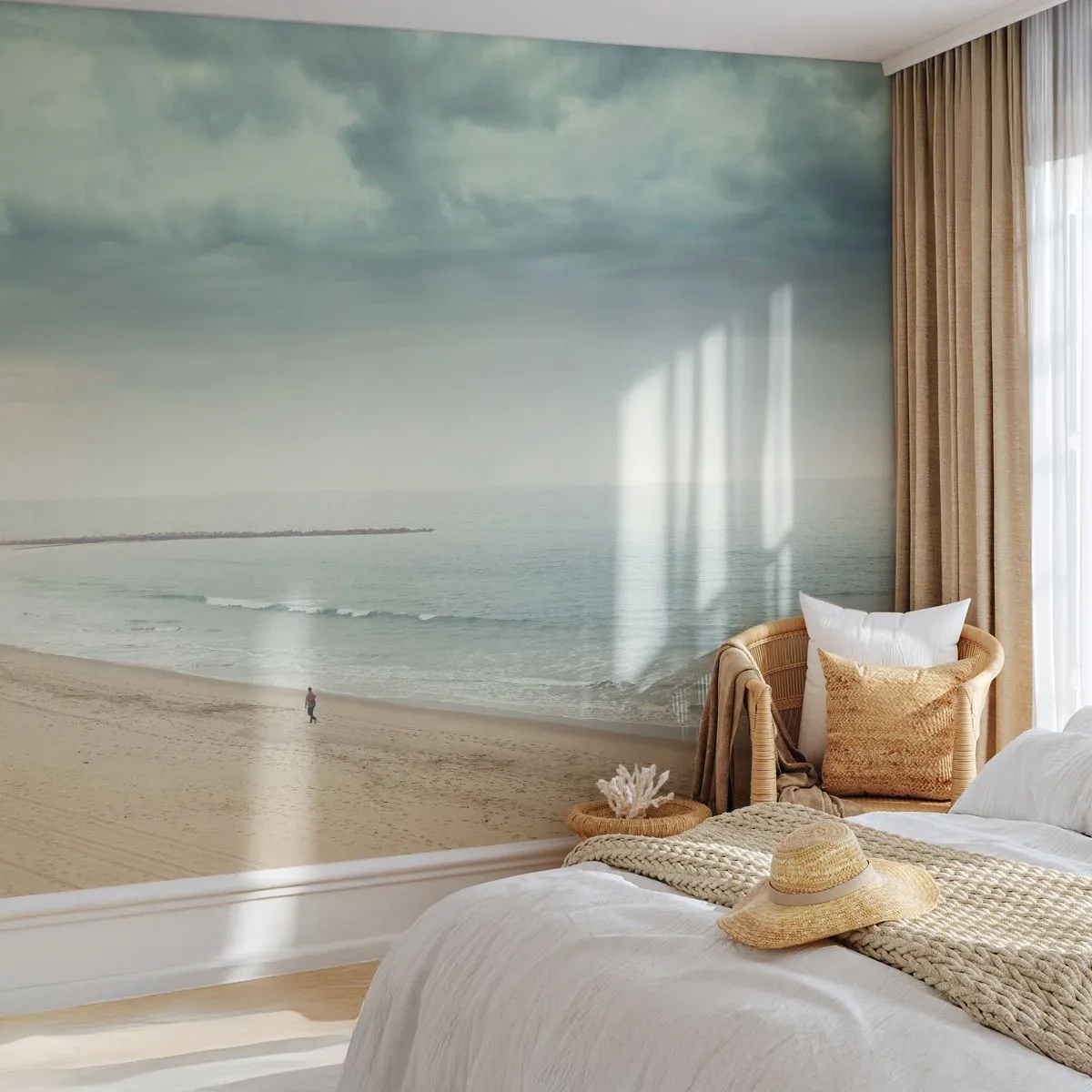 Papier Peint Photo Premium Canvas - à la recherche de la paix - Mer, Plage, Marcher - 250x175 cm