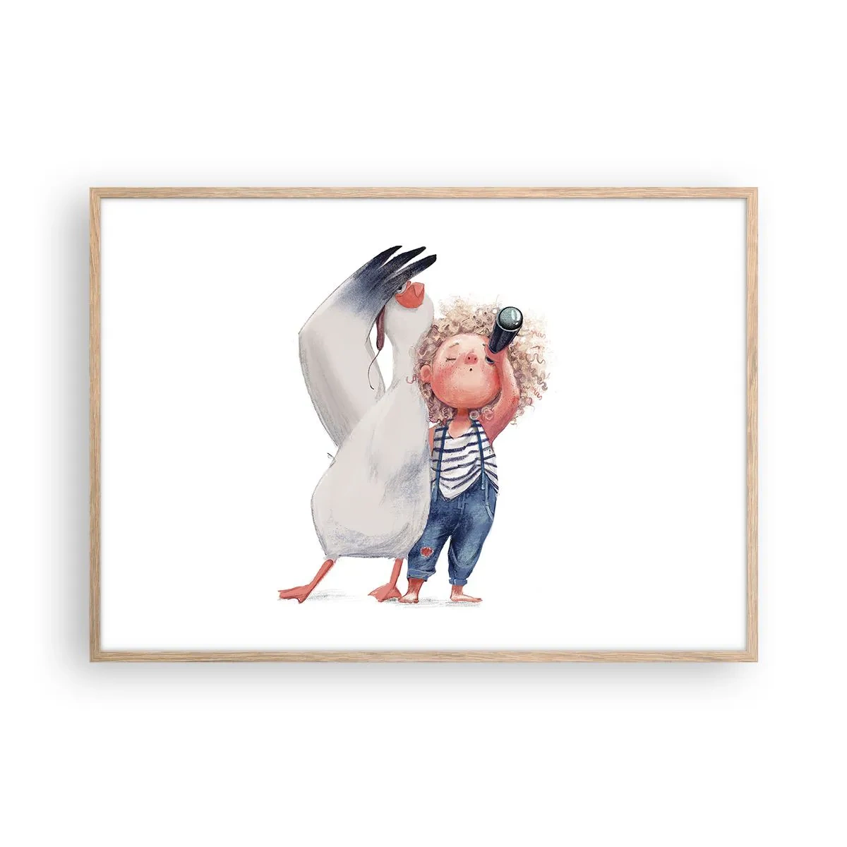 Affiche dans un chêne clair - Poster - Plan de grand voyage - 100x70 cm