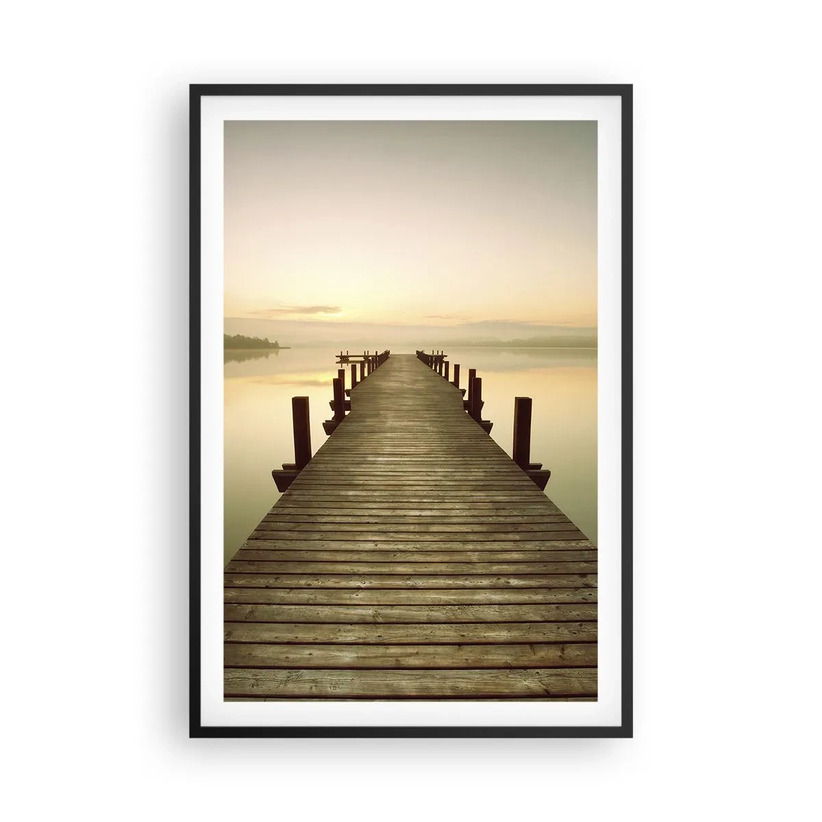 Affiche dans un cadre noir - Poster - L'aube, les premières lueurs, le jour - 61x91 cm