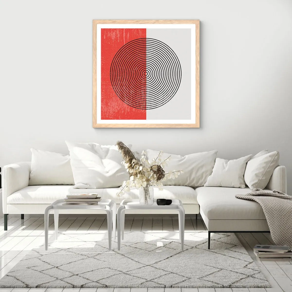 Affiche dans un chêne clair - Poster - Dans le mille - 40x40 cm