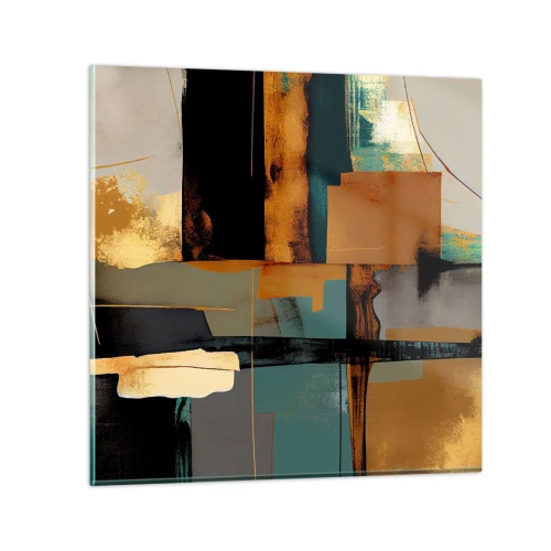 Impression sur verre - Image sur verre - Abstraction – lumière et ombre - 40x40 cm