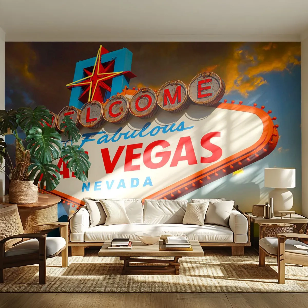 Papier Peint Autocollant Deluxe Sticker - Après un sourire du destin - Voyages, Las Vegas, Ville - 250x175 cm