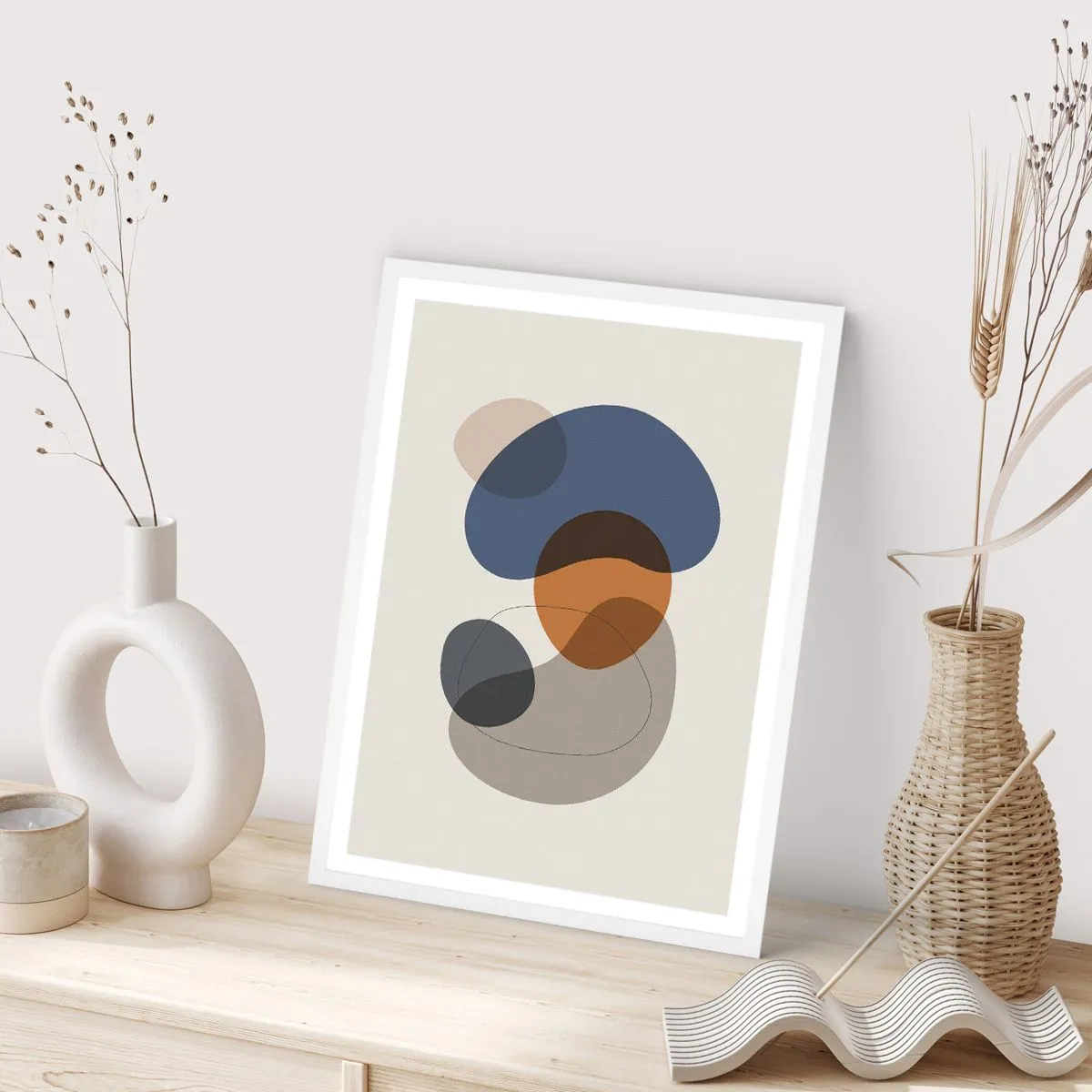 Affiche dans un cadre blanc - Poster - Gouttes de couleur - 50x70 cm