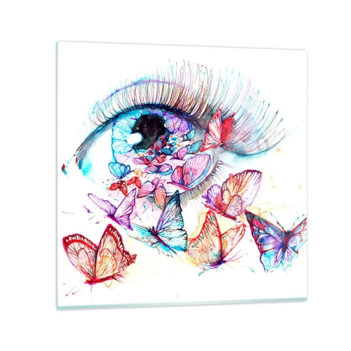 Impression sur verre - Image sur verre - Charme des yeux de conte de fées - 60x60 cm