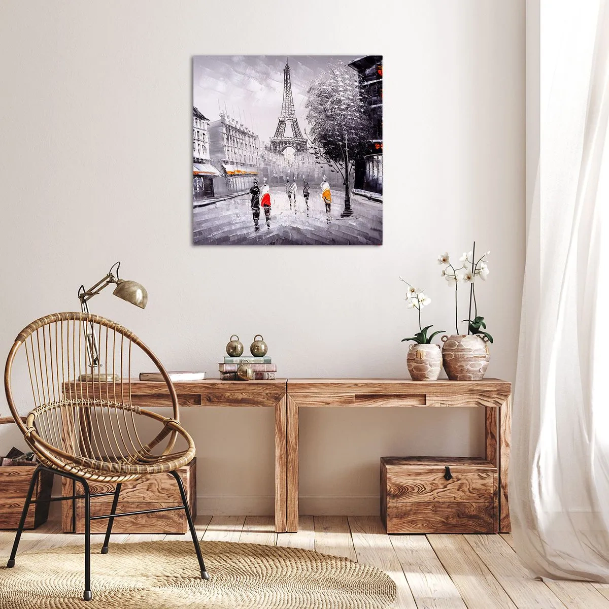Impression sur toile - Image sur toile - Balade parisienne - 70x70 cm