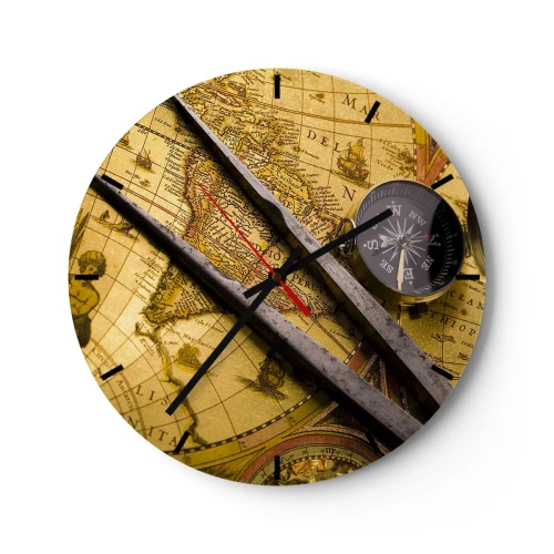 Horloge murale - Pendule murale - Où sont ces trésors? - 40x40 cm