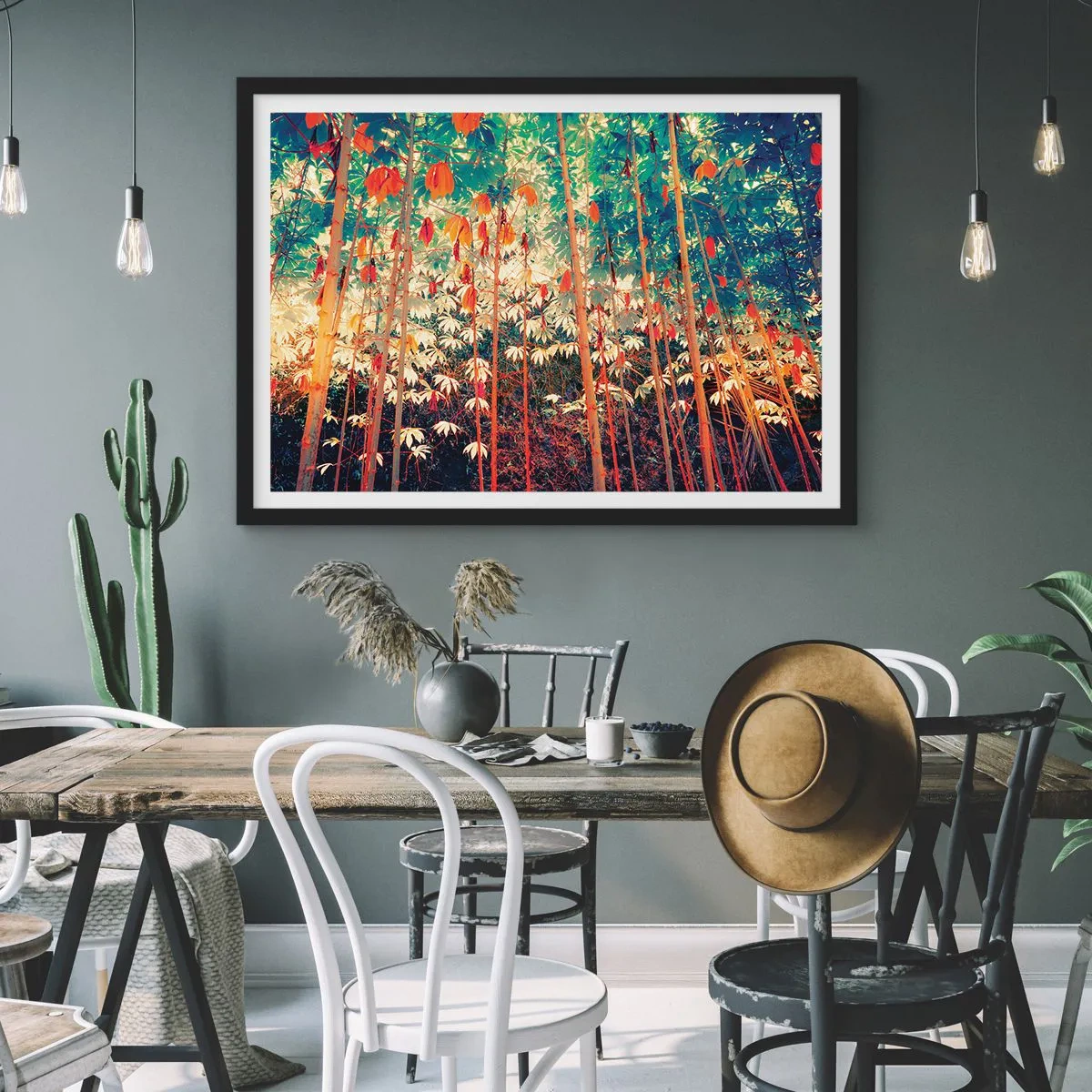 Affiche dans un cadre noir - Poster - La vie secrète des feuilles - 50x40 cm
