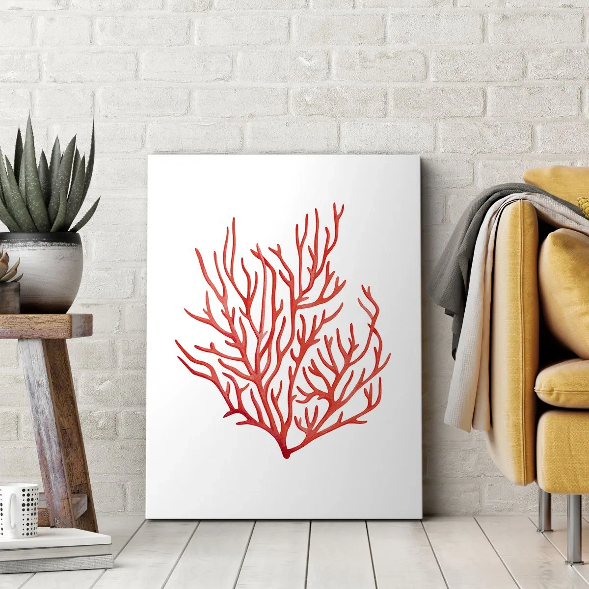 Impression sur toile - Image sur toile - Filigrane de corail - 65x120 cm