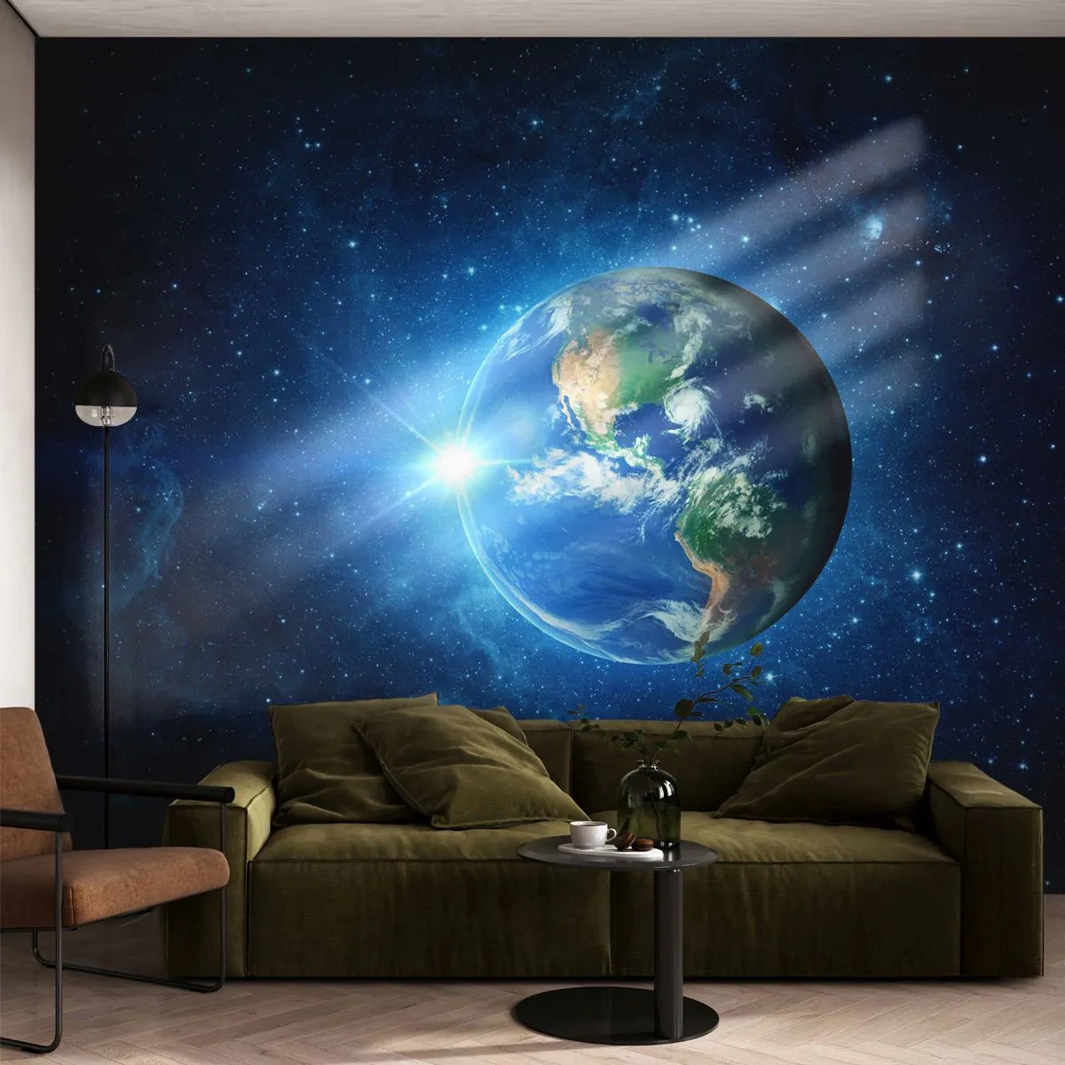 Papier Peint Photo Premium Canvas - Nous sommes au paradis - Cosmos, Planète Terre, Globe - 250x175 cm
