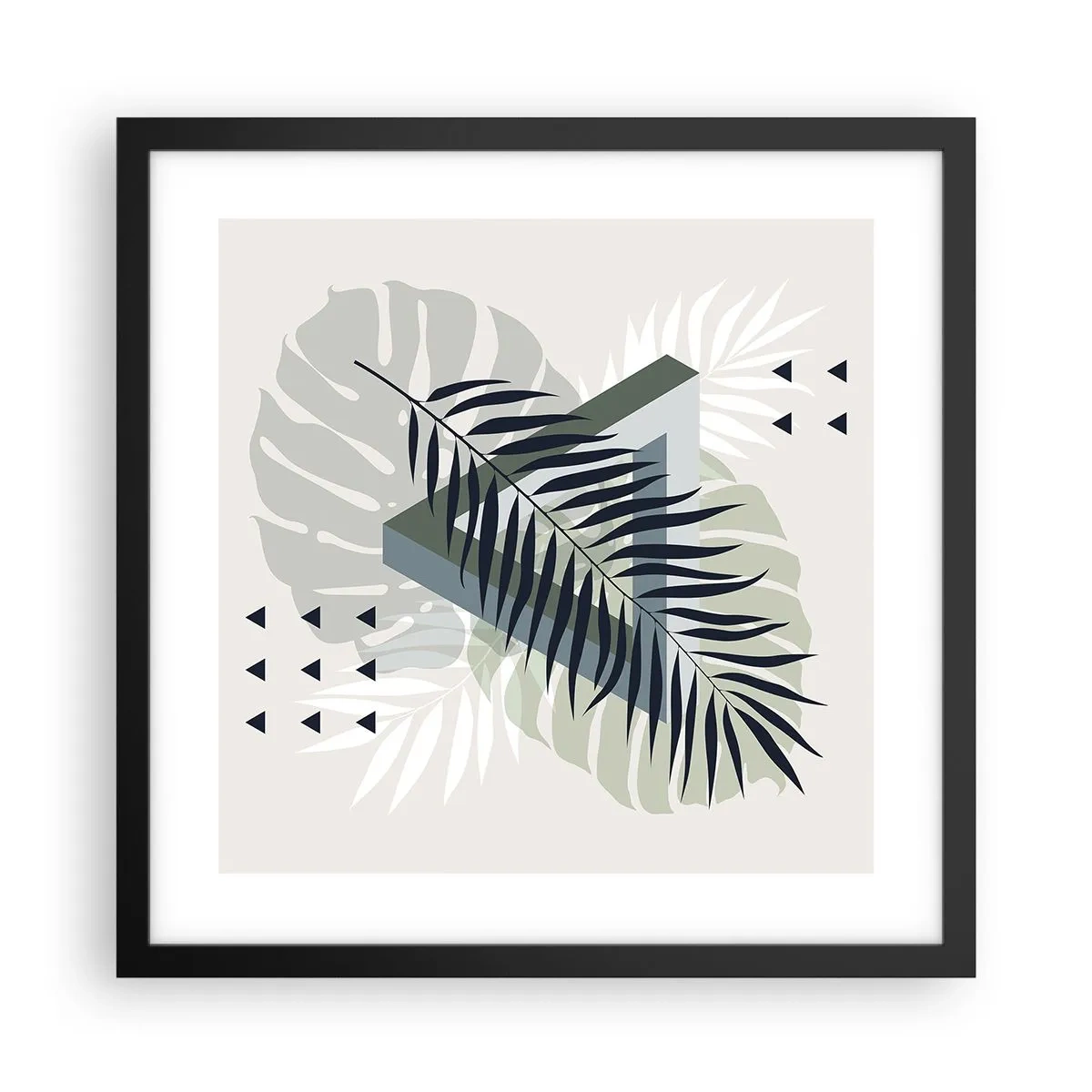 Affiche dans un cadre noir - Poster - Nature et géométrie - deux odres? - 40x40 cm
