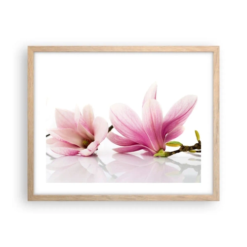 Affiche dans un chêne clair - Poster - Délicat comme une brise de printemps - 50x40 cm