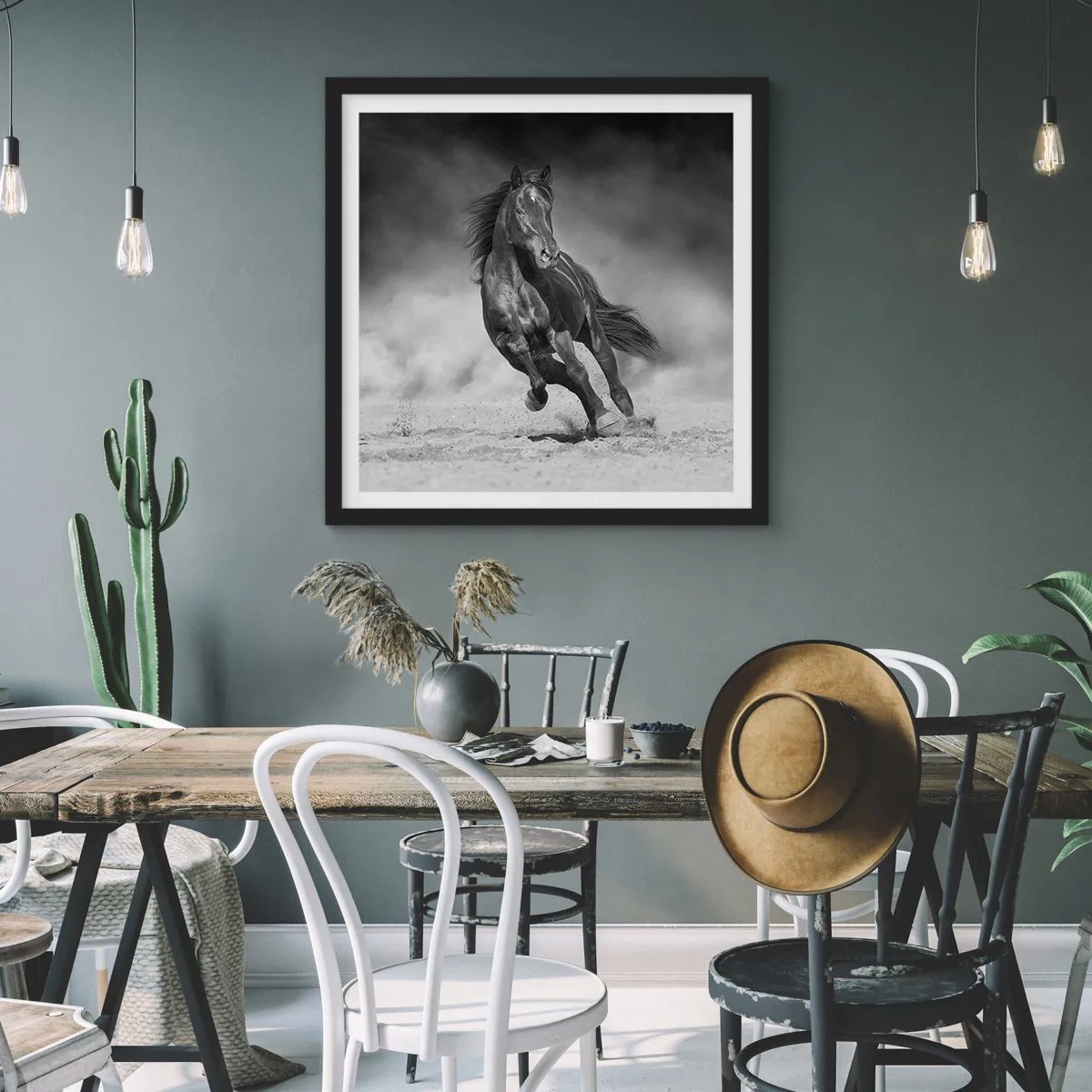 Affiche dans un cadre noir - Poster - Digne de l'émir lui-même - 40x40 cm