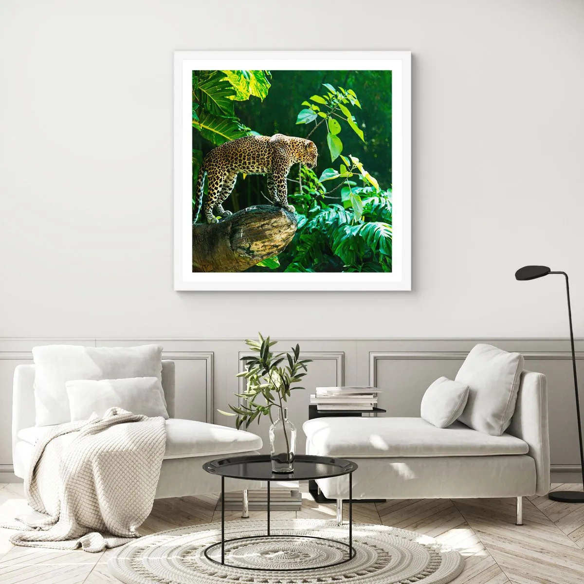 Affiche dans un cadre blanc - Poster - À la chasse? - 50x50 cm