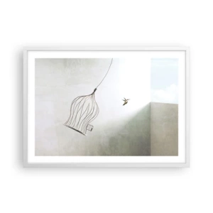 Affiche dans un cadre blanc - Poster - Dans son élément - 70x50 cm