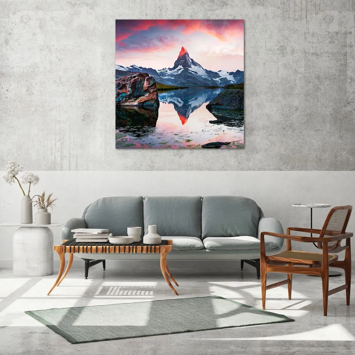 Impression sur verre - Image sur verre - Le coeur des montagnes est chaud - 50x50 cm