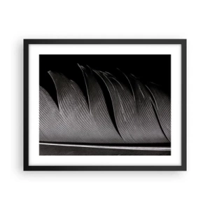 Affiche dans un cadre noir - Poster - La plume – un design magnifique - 50x40 cm