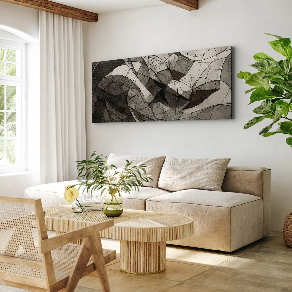 Impression sur toile - Image sur toile - Circulation des couleurs de la terre - 100x40 cm