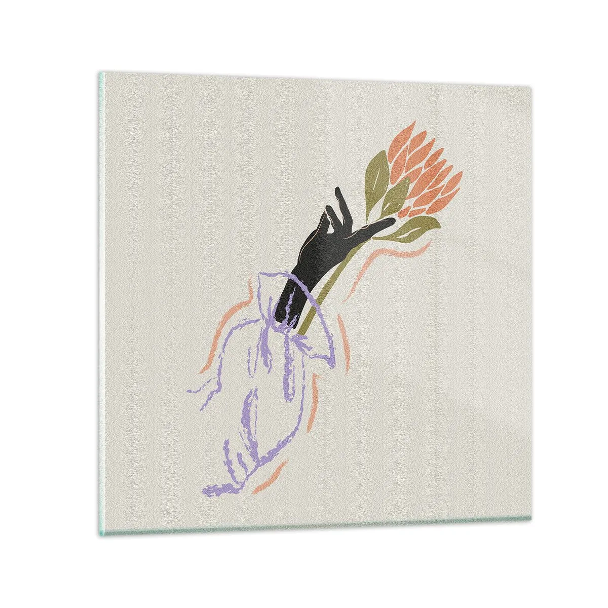 Impression sur verre - Image sur verre - Touche fraternelle - 40x40 cm