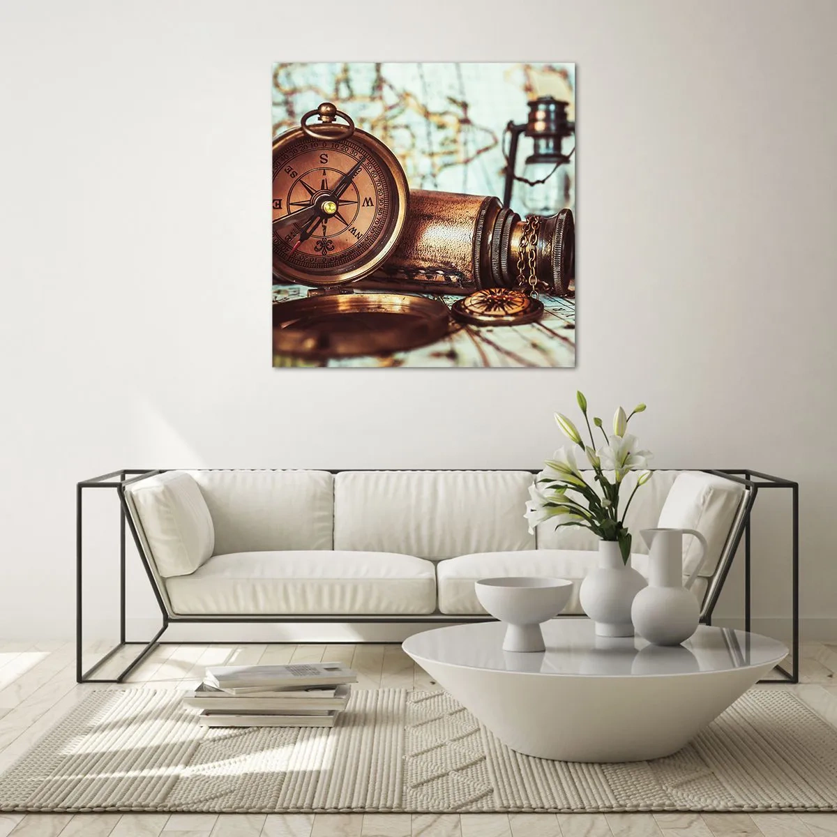 Impression sur verre - Image sur verre - Une aventure de pirates dans les Caraïbes vous attend - 50x50 cm