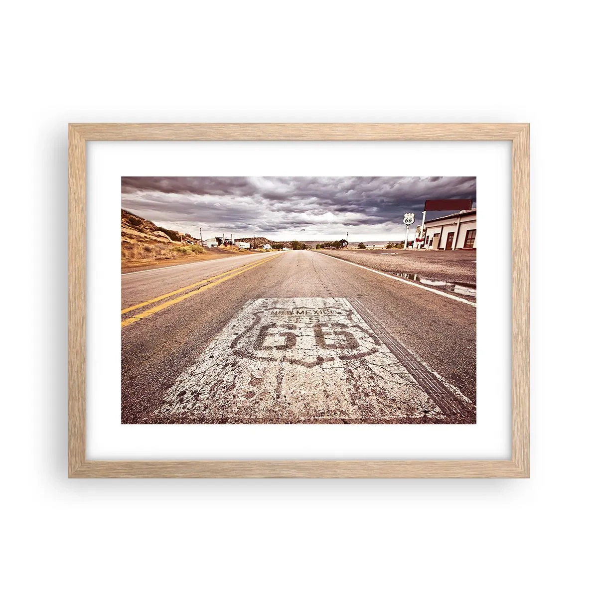 Affiche dans un chêne clair - Poster - Mother Road - une légende américaine - 40x30 cm
