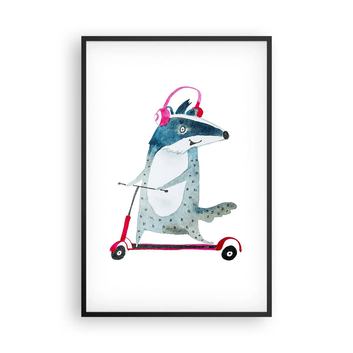 Affiche dans un cadre noir - Poster - La joie du blaireau - 61x91 cm