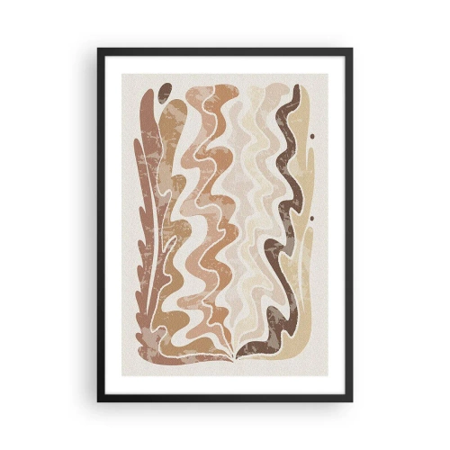 Affiche dans un cadre noir - Poster - Une composition abstraite dans des tons chauds de beige. - 50x70cm - Bonne énergie – bonnes émotions - Décoration murale moderne pour le salon et la chambre ARTTOR