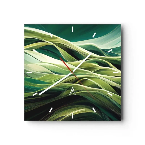 Horloge murale - Pendule murale - Jeu de vert abstrait - 40x40 cm