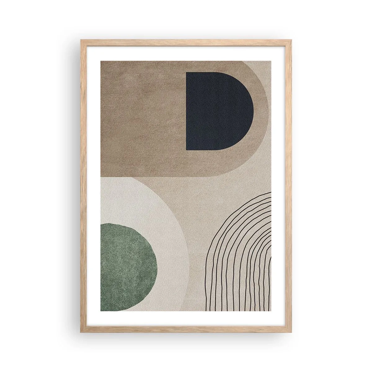 Affiche dans un chêne clair - Poster - La douceur de l'ovale - 50x70 cm