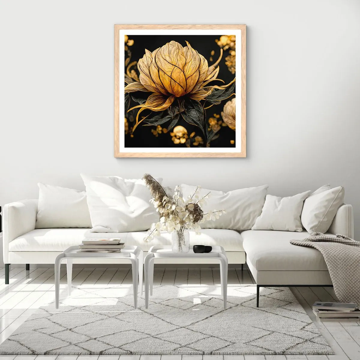 Affiche dans un chêne clair - Poster - Fragilité subtile - 40x40 cm