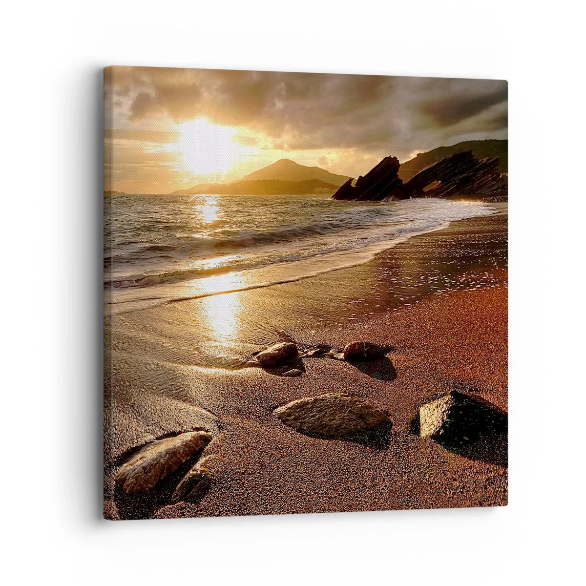 Impression sur toile - Image sur toile - Suivez le soleil sur les collines - 30x30 cm