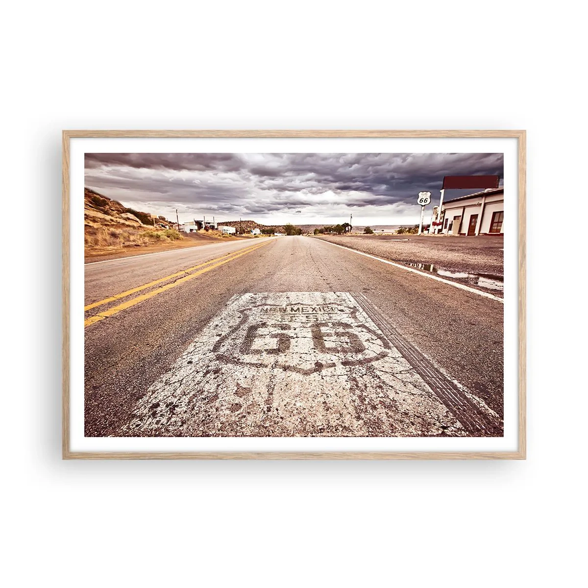 Affiche dans un chêne clair - Poster - Mother Road - une légende américaine - 100x70 cm