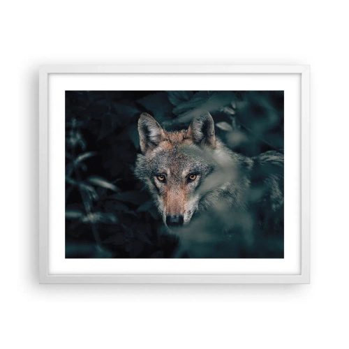 Affiche dans un cadre blanc - Poster - Chasseur - 50x40 cm