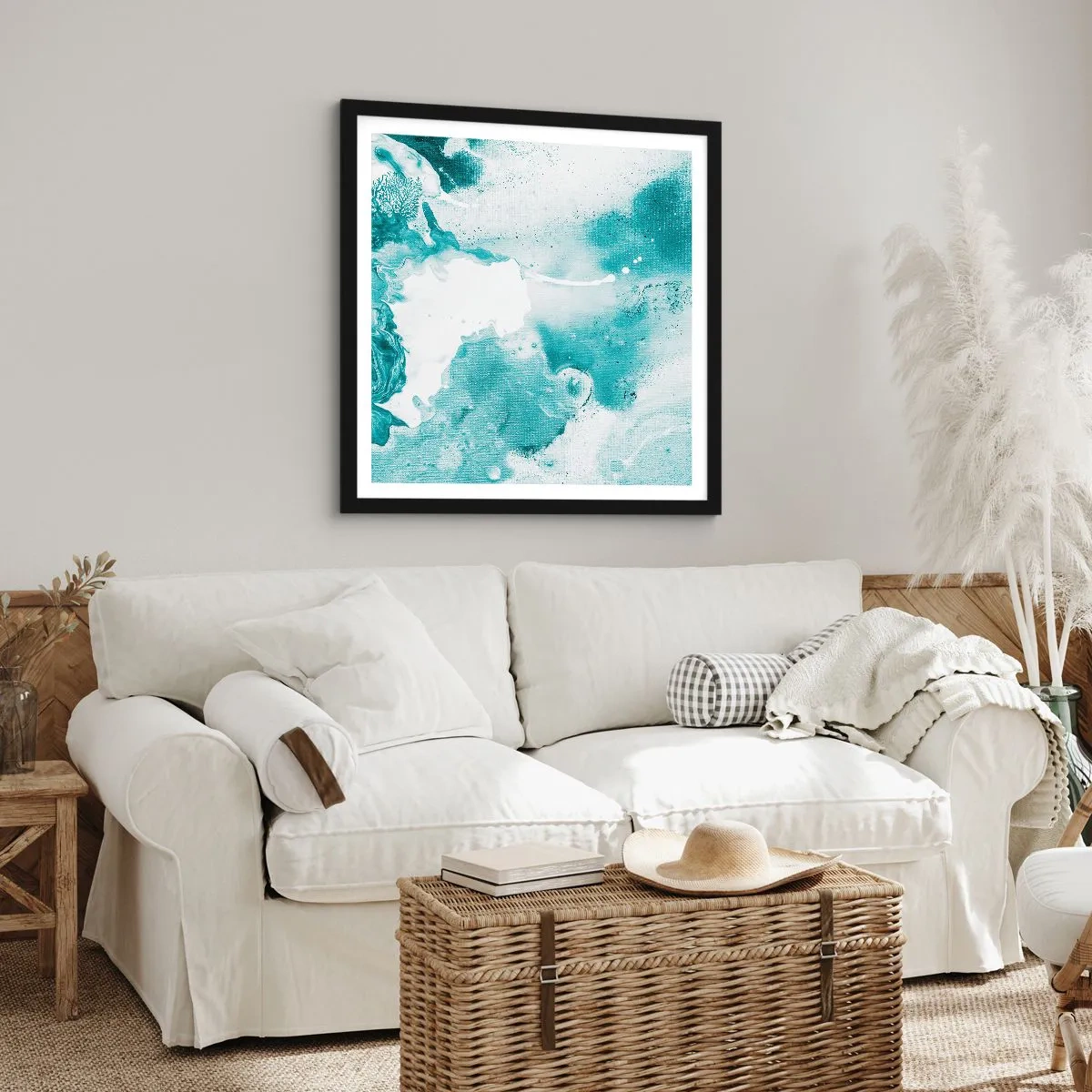 Affiche dans un cadre noir - Poster - Marécage bleu - 40x40 cm