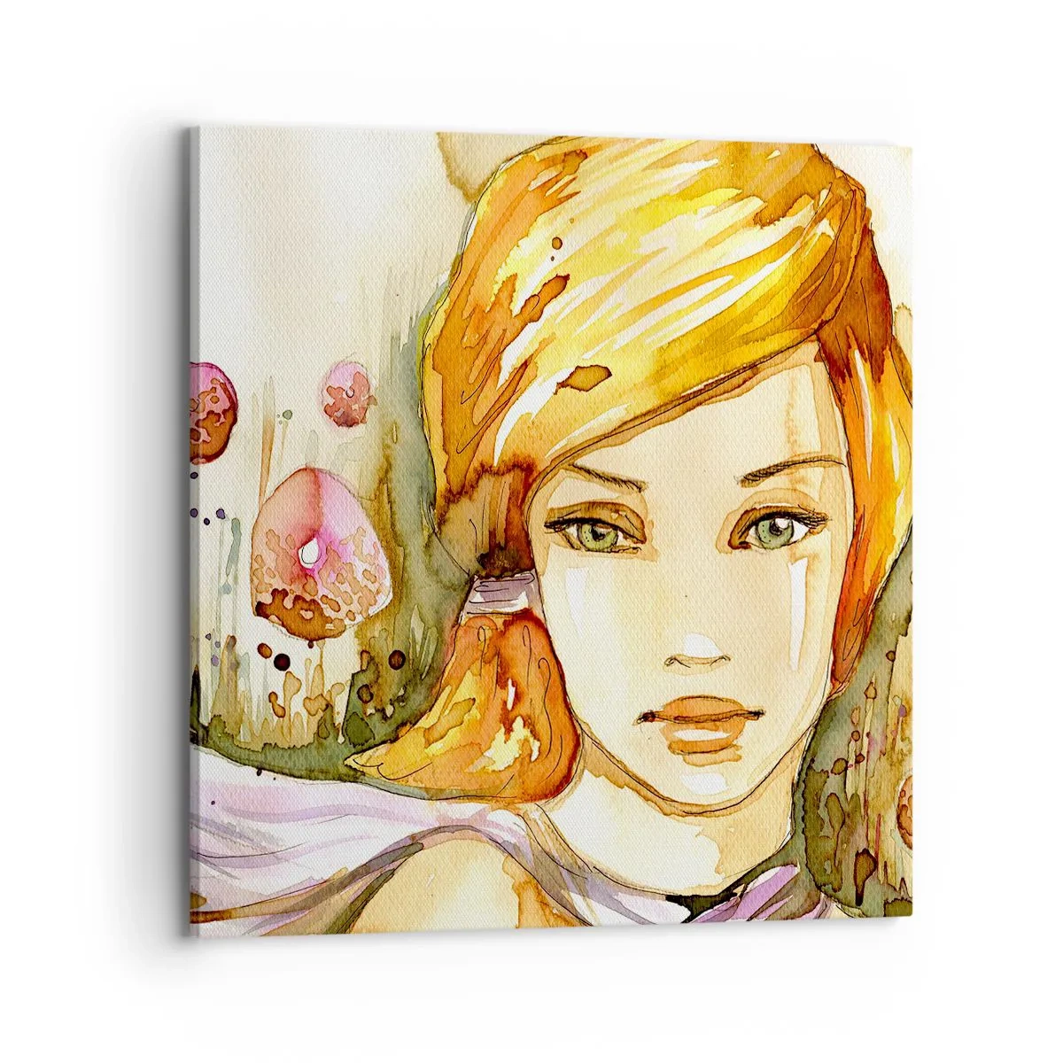 Impression sur toile - Image sur toile - Un regard émeraude qui calme la colère - 70x70 cm
