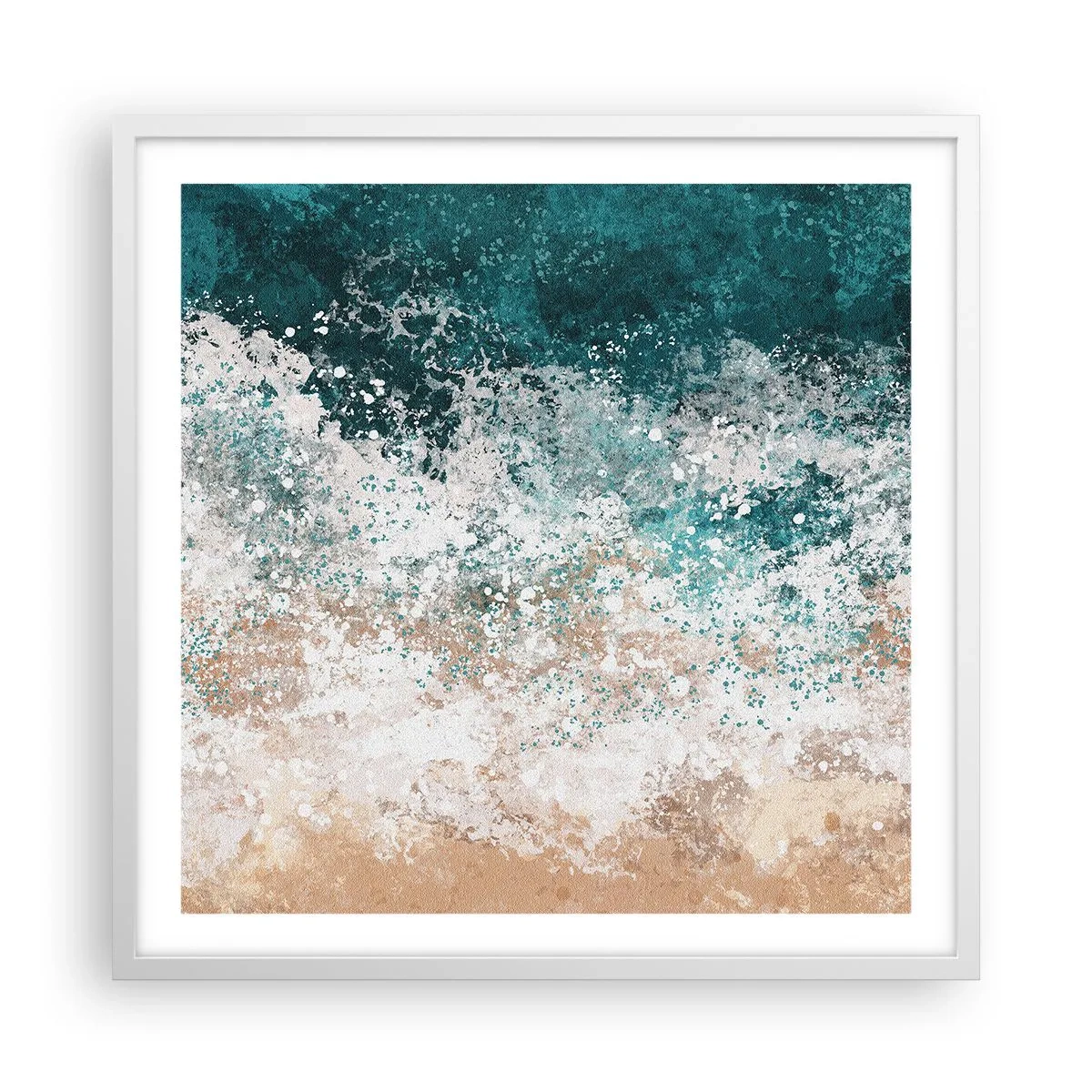 Affiche dans un cadre blanc - Poster - Histoires de la mer - 60x60 cm