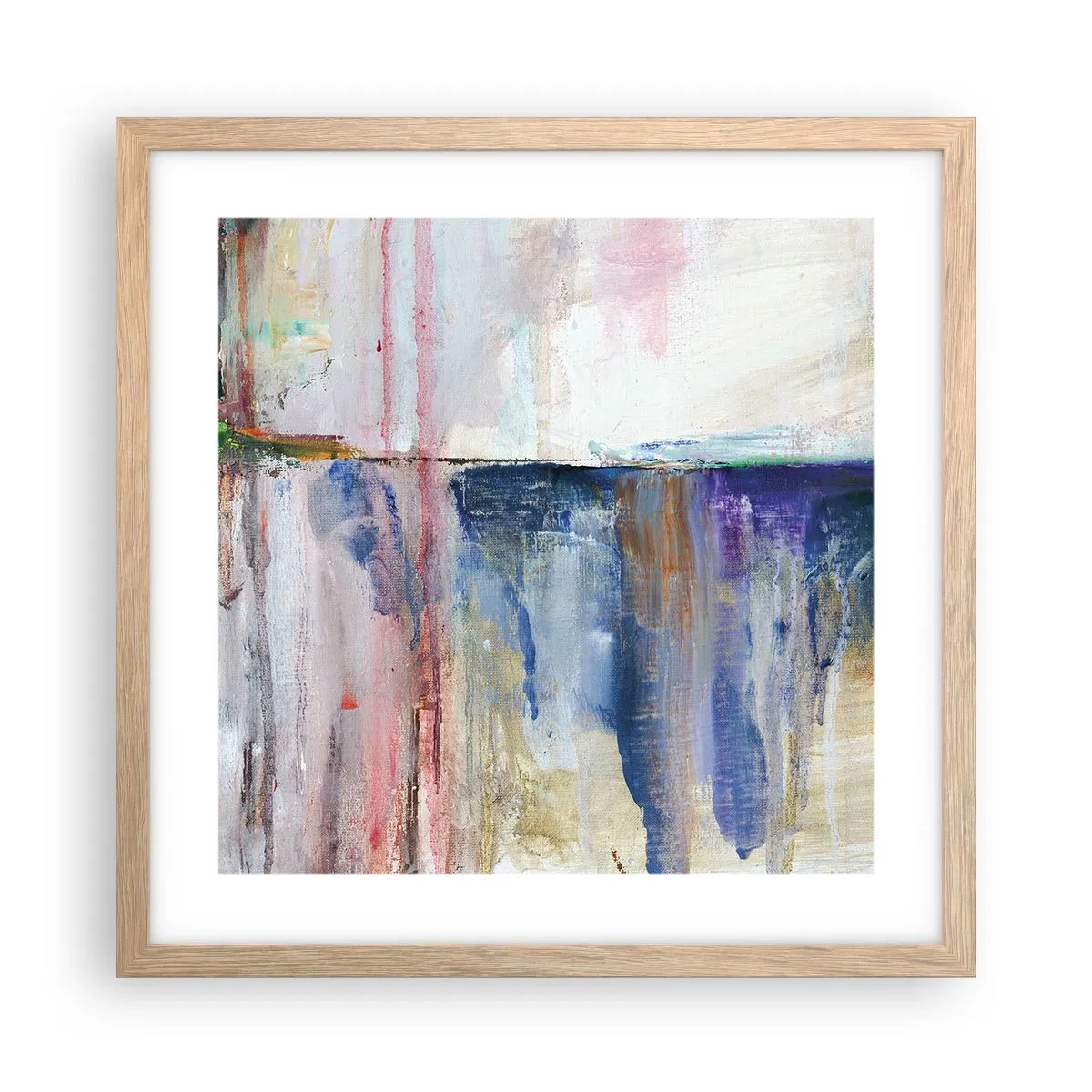 Affiche dans un chêne clair - Poster - Impressions et associations colorées - 40x40 cm