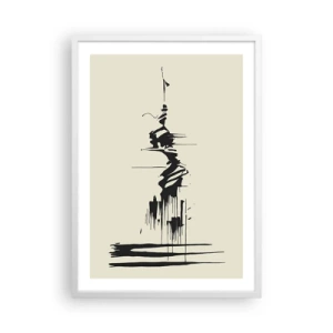 Affiche dans un cadre blanc - Poster - Abstraction hâtive - 50x70 cm