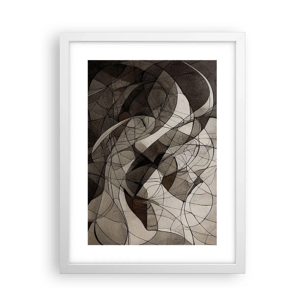 Affiche dans un cadre blanc - Poster - Circulation des couleurs de la terre - 30x40 cm